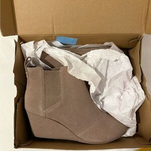 TOMS Brown Wedge Ankle Boots